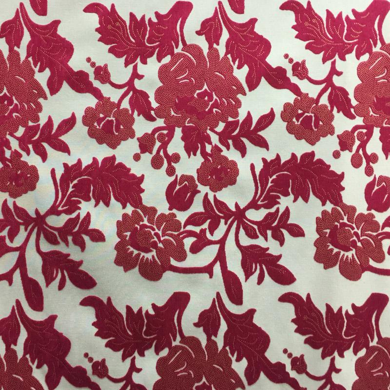 Aria Fabric in color Cerise is a Floral Chenille Fabric pattern good for  Drapery & Curtain Fabric and Upholstery