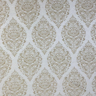 Ashley Fabric in color Beige is a Large Metallic Damask Fabric pattern good for Drapery & Curtain Fabric
