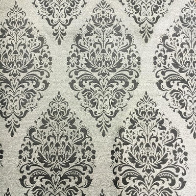 Ashley Fabric in color Gray is a Large Metallic Damask Fabric pattern good for Drapery & Curtain Fabric