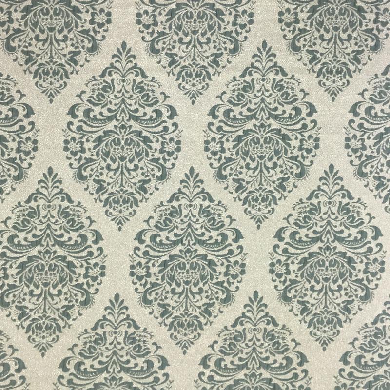 Ashley Fabric in color Spa is a Large Metallic Damask Fabric pattern good for Drapery & Curtain Fabric