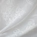 Bali Fabric in color White that has a wavy look is an Embroidered Damask Sheer Fabric that is good for Drapery & Curtain Fabric