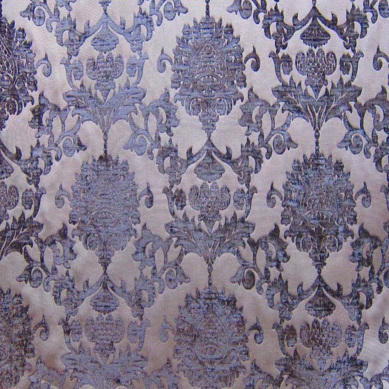 Barneys Fabric in color Purple is a Damask Chenille Fabric pattern good for Drapery & Curtain Fabric and Upholstery Fabric