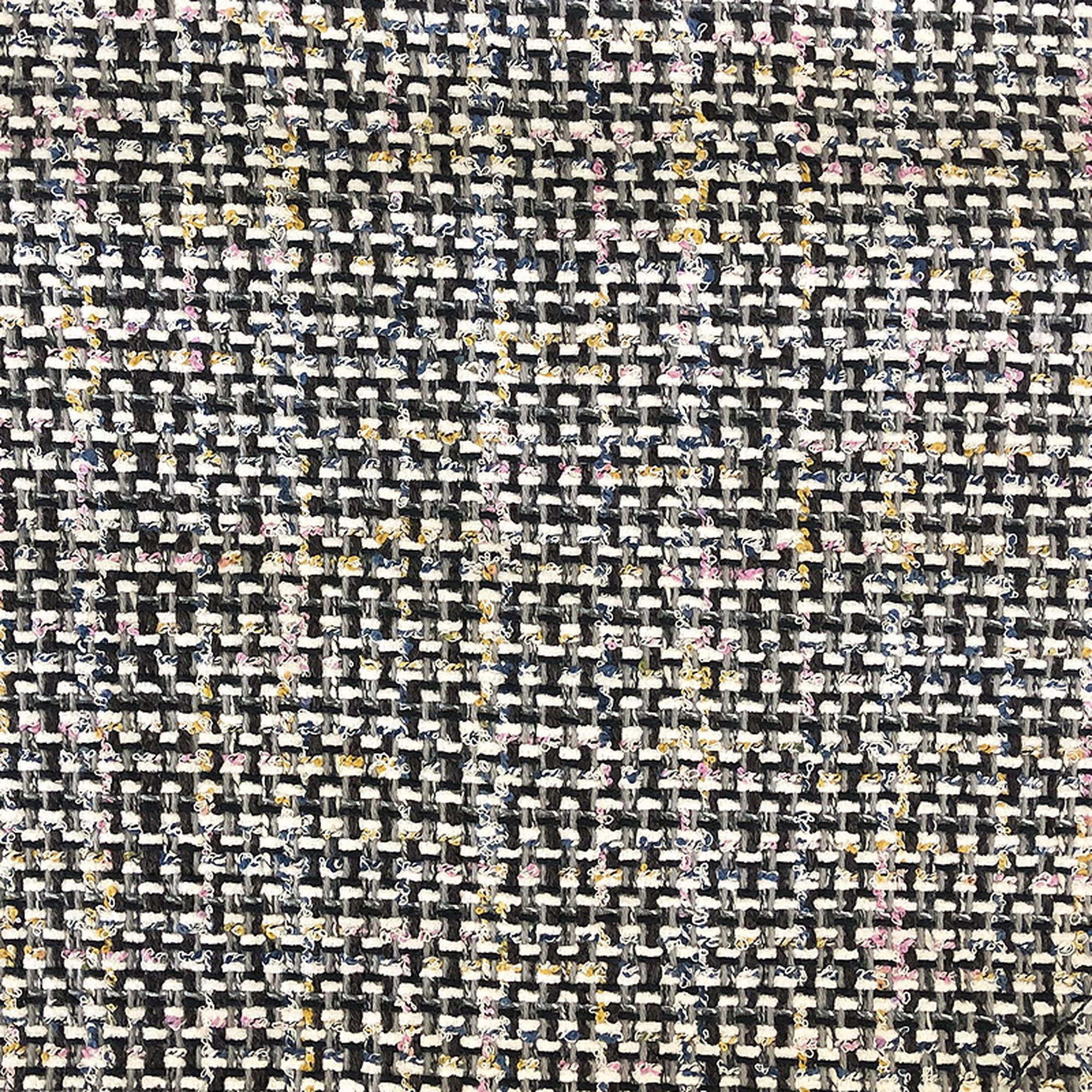 Bedford fabric in color Black showcasing fabric multicolor woven linen upholstery fabric.