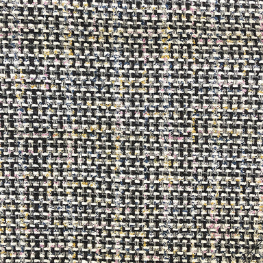 Bedford fabric in color Black showcasing fabric multicolor woven linen upholstery fabric.