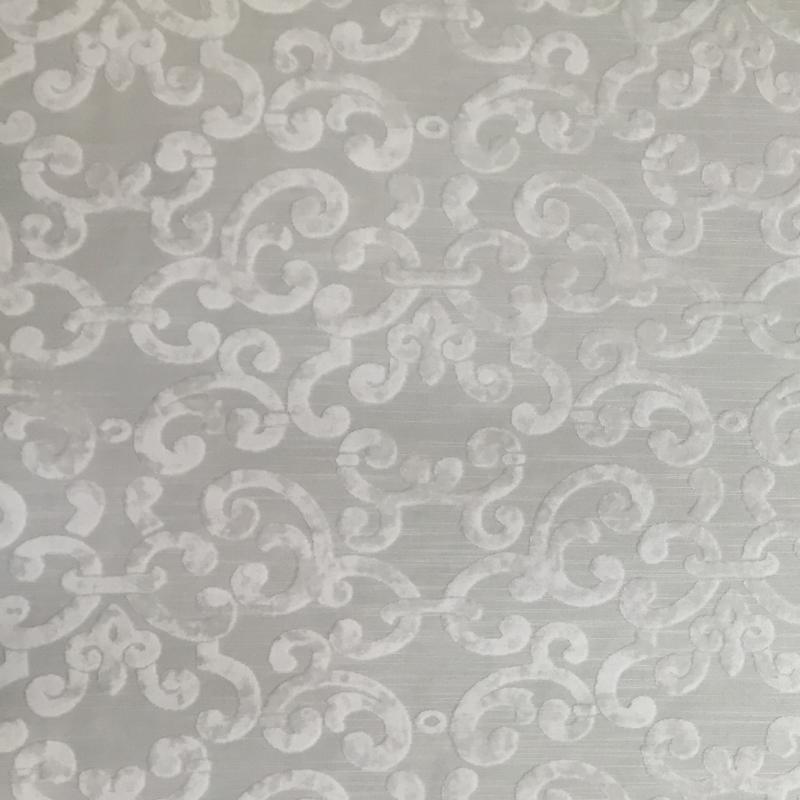 Brianna Fabric in color White is a Floral Velvet Fabric pattern good for Drapery & Curtain Fabric and Upholstery Fabric