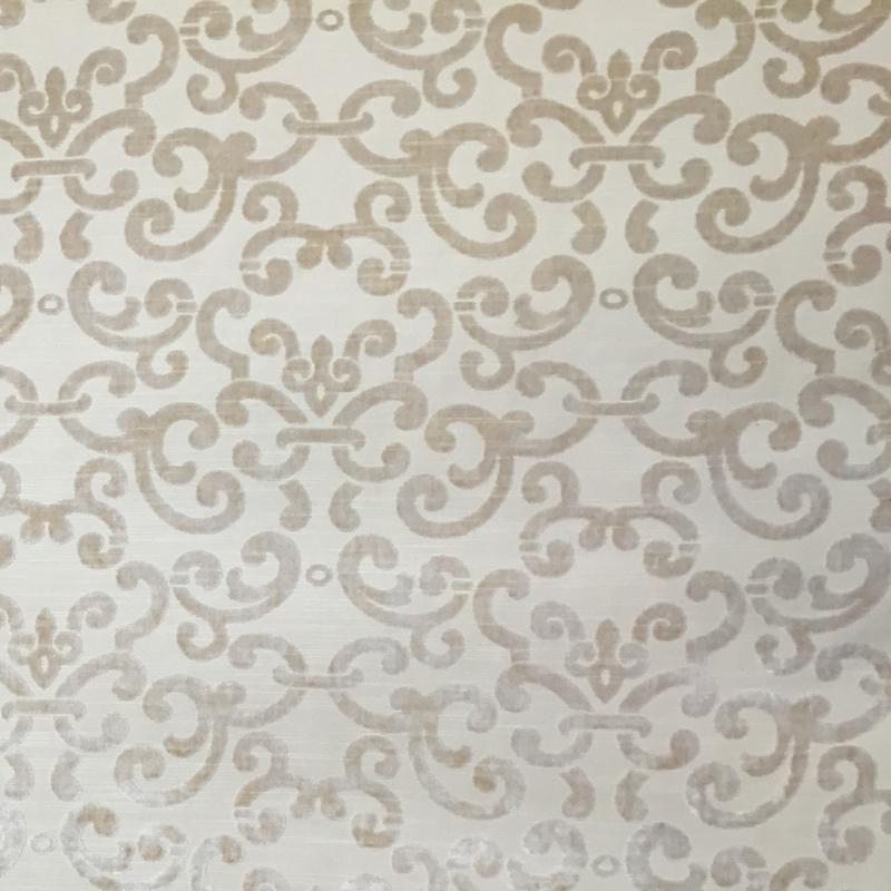 Brianna Fabric in color Beige is a Floral Velvet Fabric pattern good for Drapery & Curtain Fabric and Upholstery Fabric