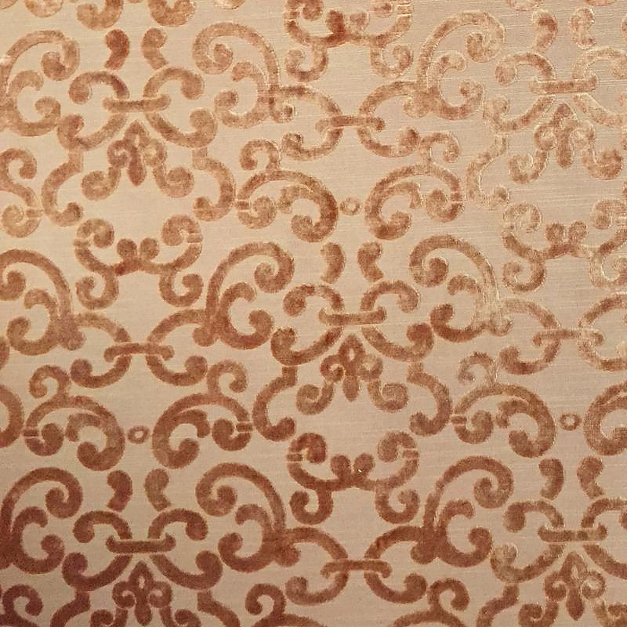 Brianna Fabric in color Rust is a Floral Velvet Fabric pattern good for Drapery & Curtain Fabric and Upholstery Fabric