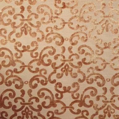 Brianna Fabric in color Rust is a Floral Velvet Fabric pattern good for Drapery & Curtain Fabric and Upholstery Fabric