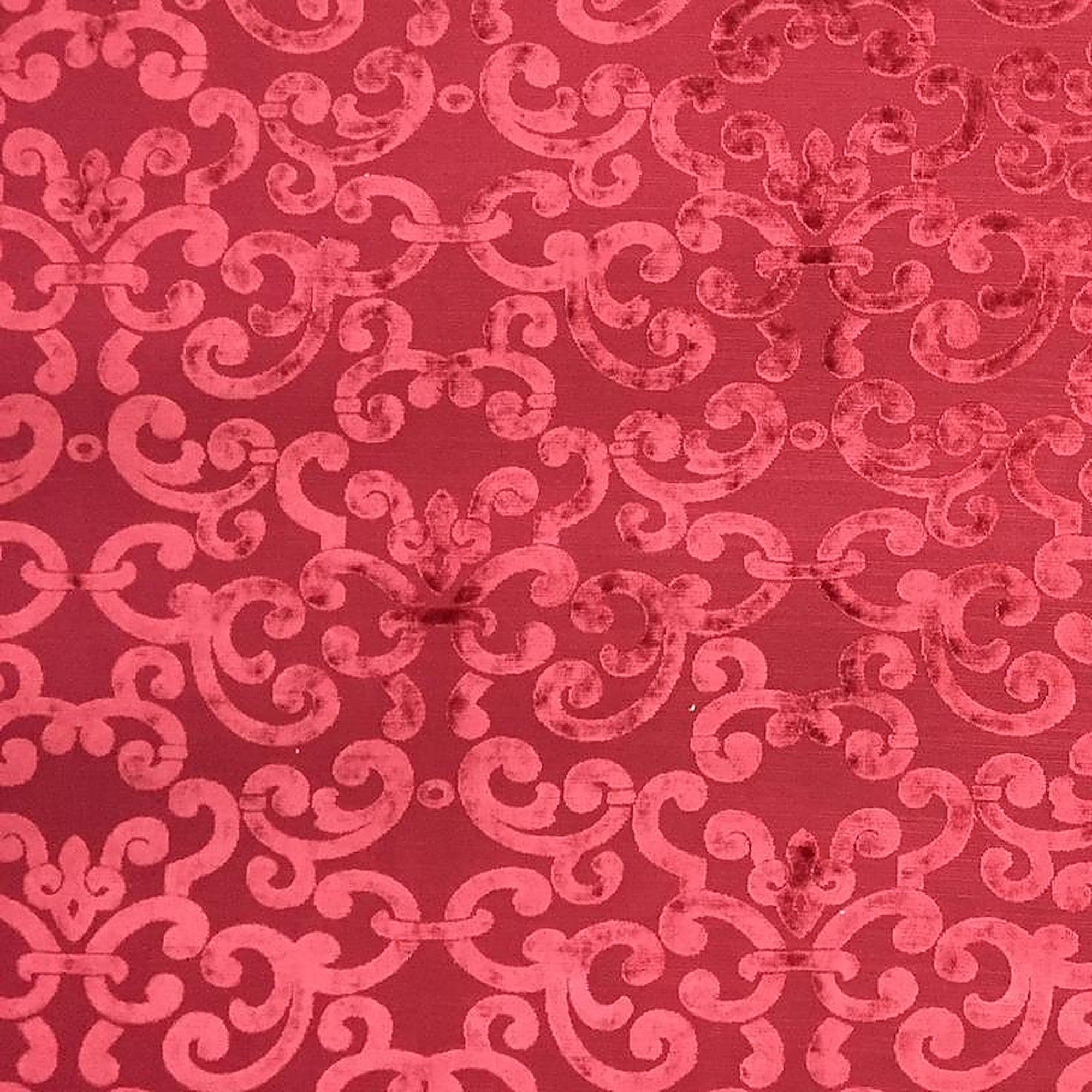 Brianna Fabric in color Cranberry is a Floral Velvet Fabric pattern good for Drapery & Curtain Fabric and Upholstery Fabric