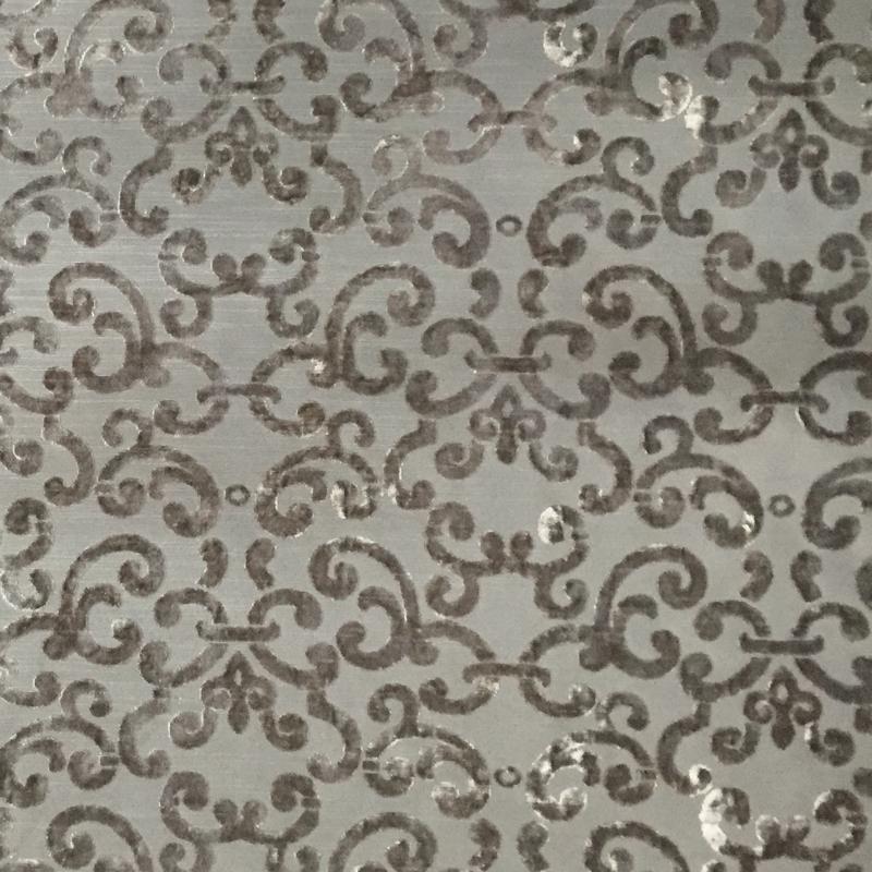 Brianna Fabric in color Gray is a Floral Velvet Fabric pattern good for Drapery & Curtain Fabric and Upholstery Fabric