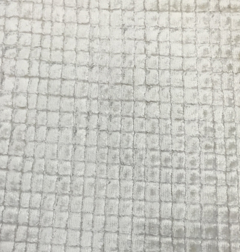 Bryce Fabric in color Cream is a Small Square Velvet Fabric pattern good for Drapery & Curtain Fabric and Upholstery Fabric
