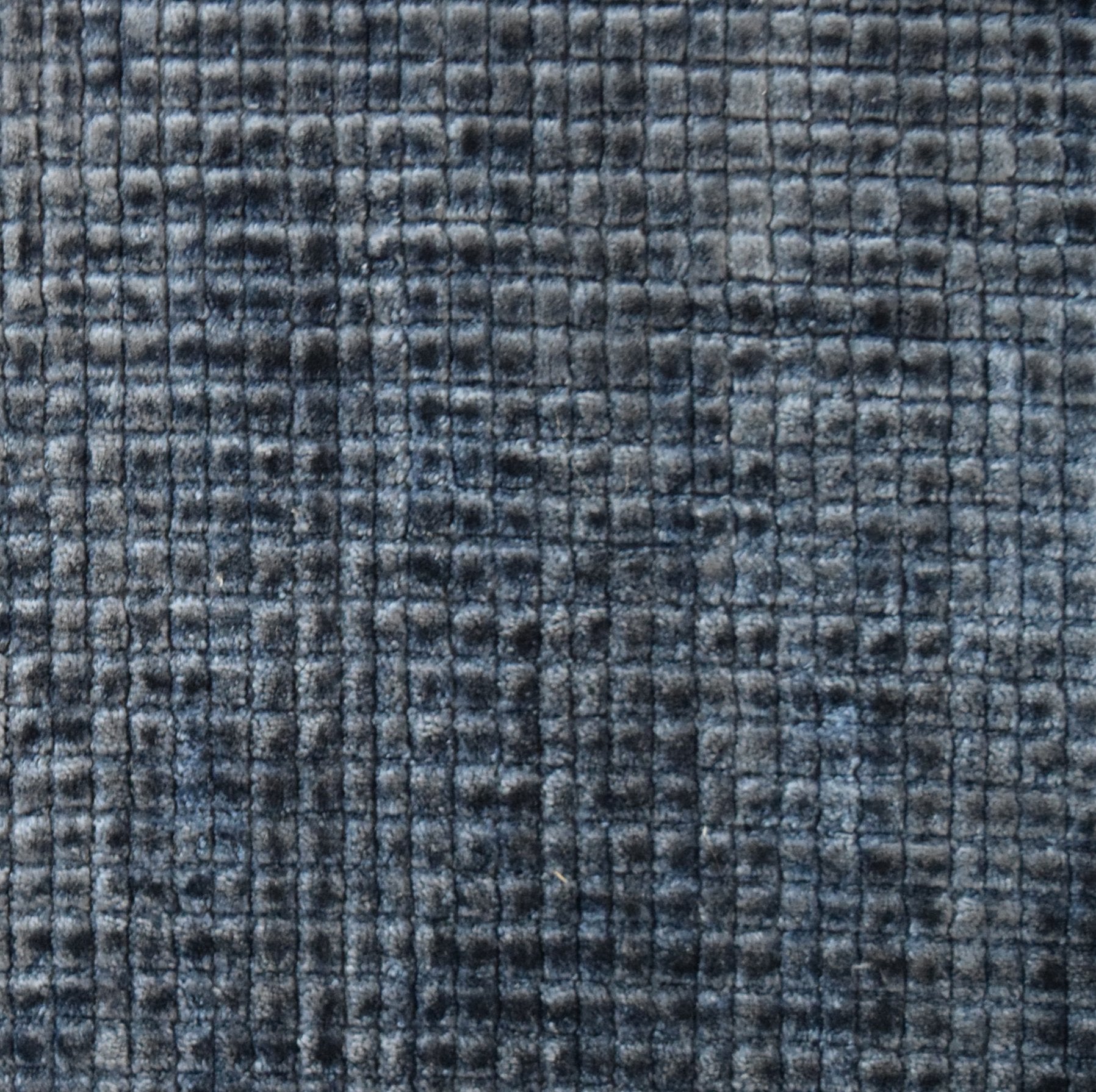 Bryce Fabric in color Navy is a Small Square Velvet Fabric pattern good for Drapery & Curtain Fabric and Upholstery Fabric