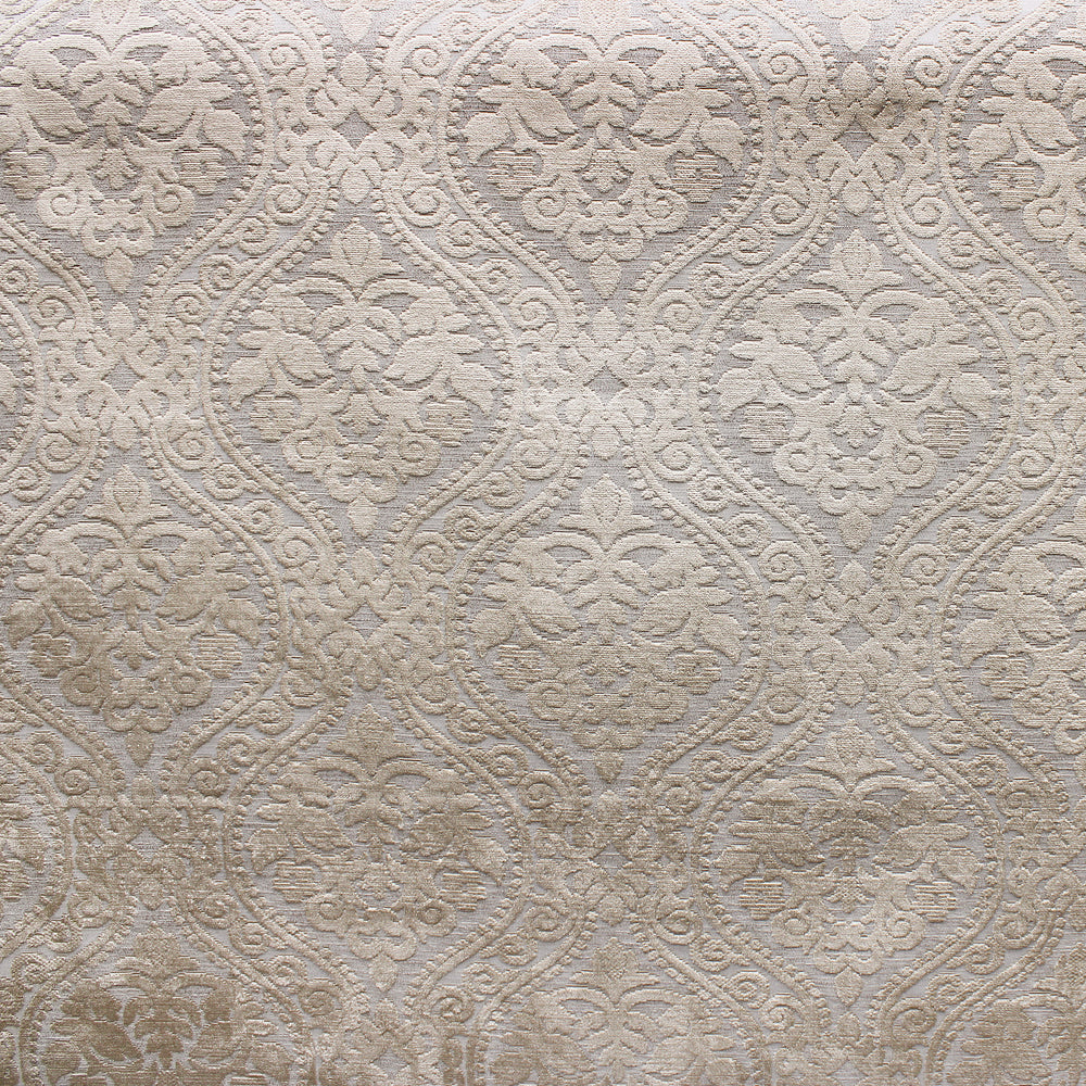Catrina Fabric | Damask Cut Velvet on Linen Look