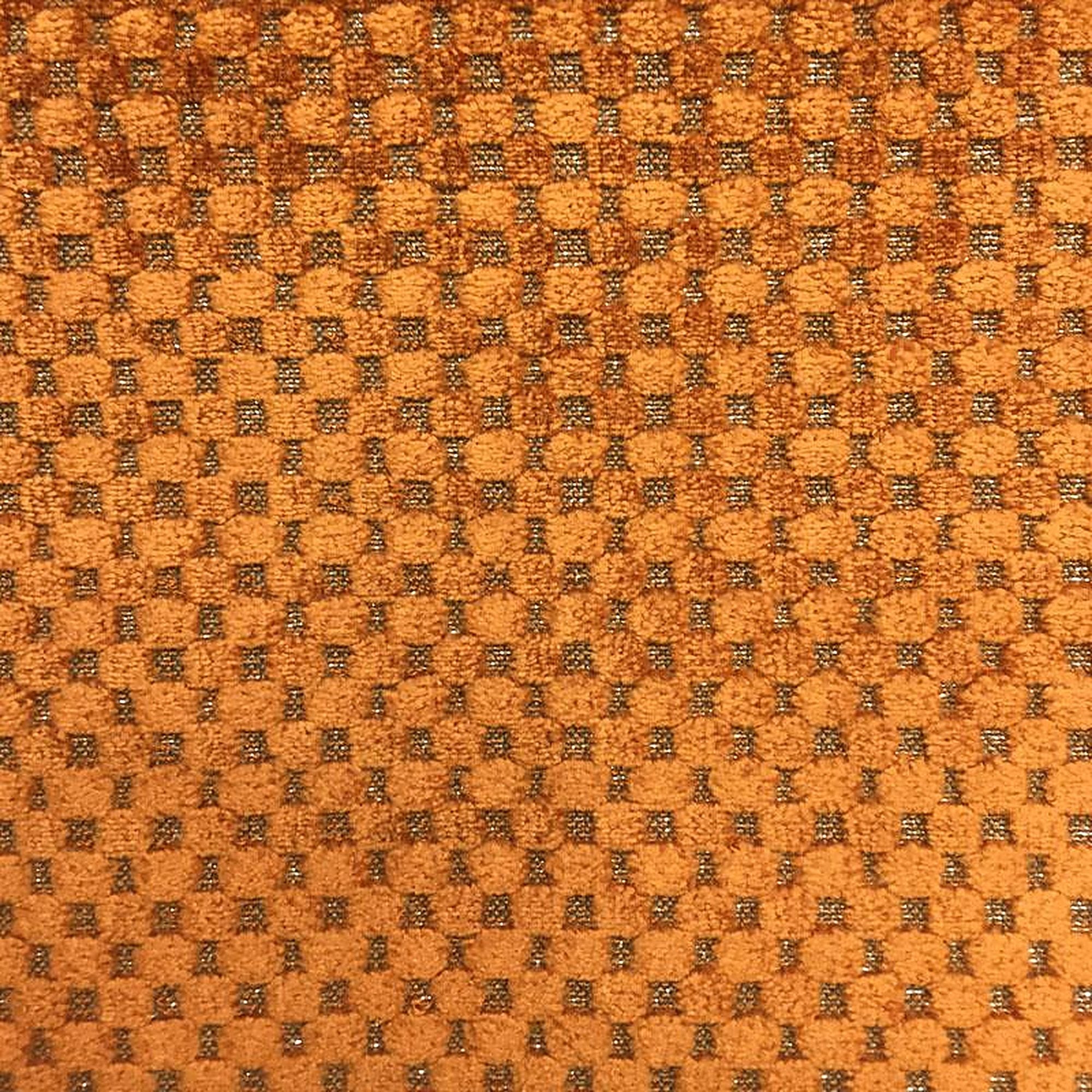 Cavalli Fabric in color Orange is a Dotted Metallic Velvet Fabric pattern good for Drapery & Curtain Fabric and Upholstery Fabric