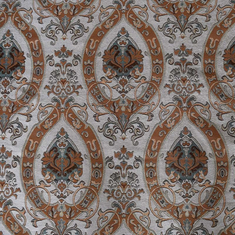 Ceasar Fabric in color Cream is a Floral Damask Chenille Fabric pattern good for Drapery & Curtain Fabric and Upholstery Fabric