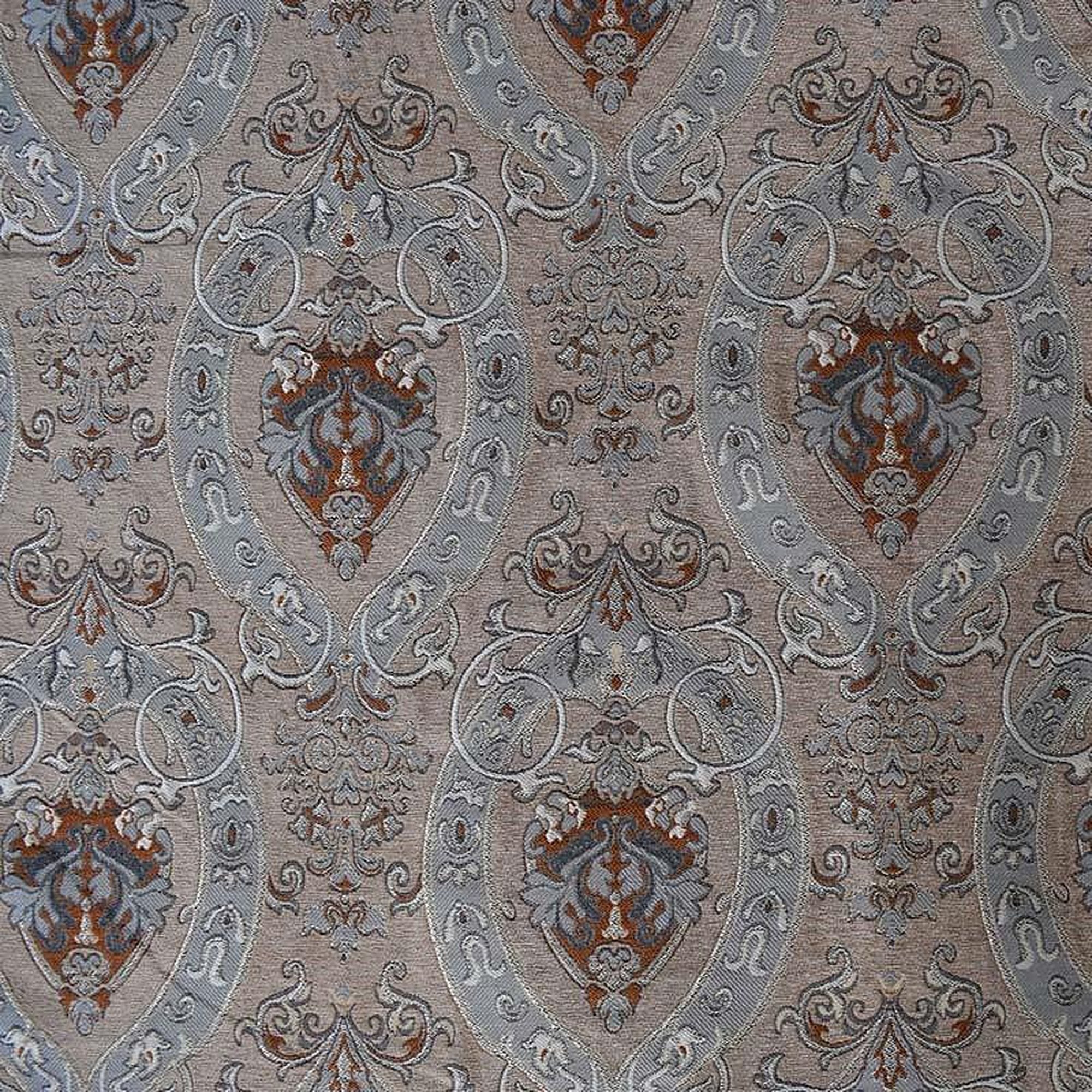 Ceasar Fabric in color Beige is a Floral Damask Chenille Fabric that is good for Drapery & Curtain Fabric and Upholstery Fabric