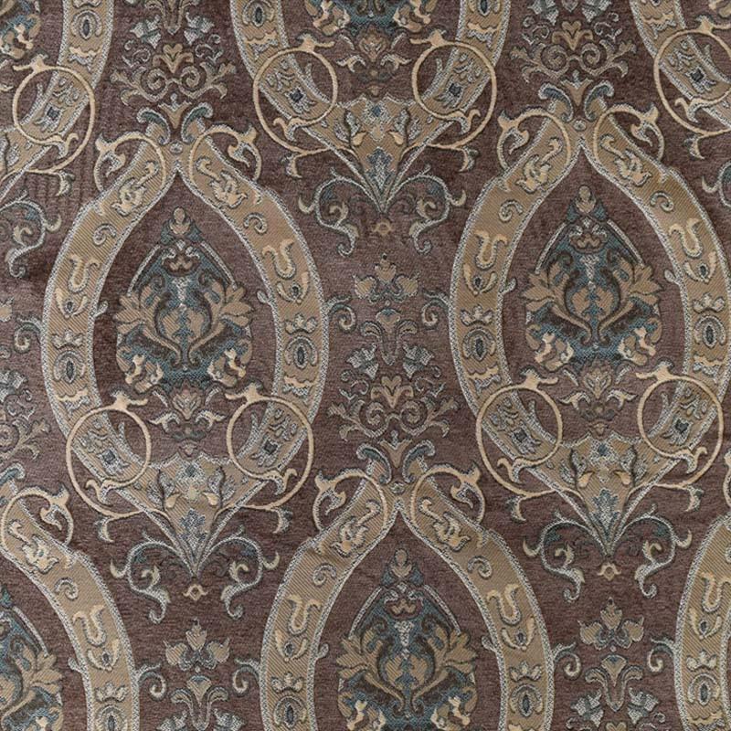 Ceasar Fabric in color Mocha is a Floral Damask Chenille Fabric pattern good for Drapery & Curtain Fabric and Upholstery Fabric