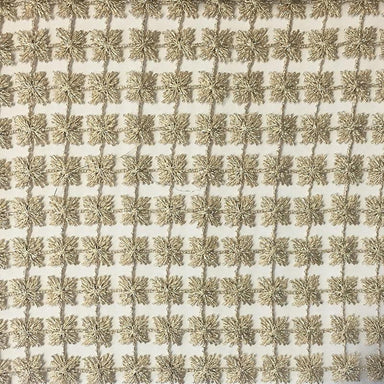 Clover fabric in color Beige showcasing fabric floral metallic sheer drapery & curtain fabric.