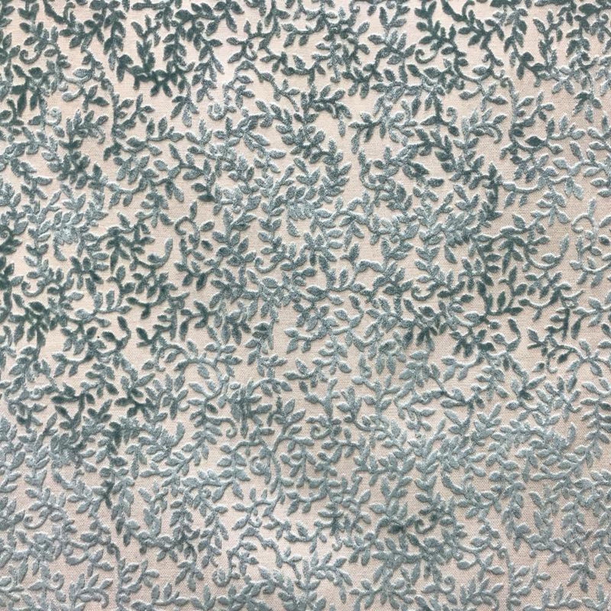 Daisy fabric in color Spa showcasing fabric floral cut velvet upholstery fabric & drapery & curtain fabric.