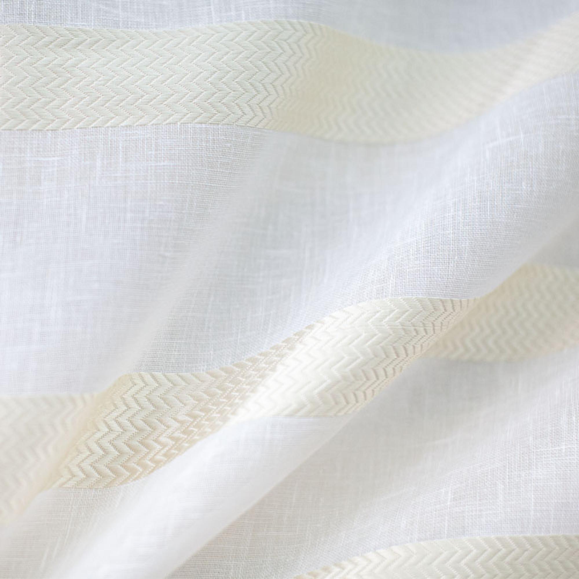 Delmar fabric in color Beige showcasing fabric striped sheer drapery & curtain fabric.