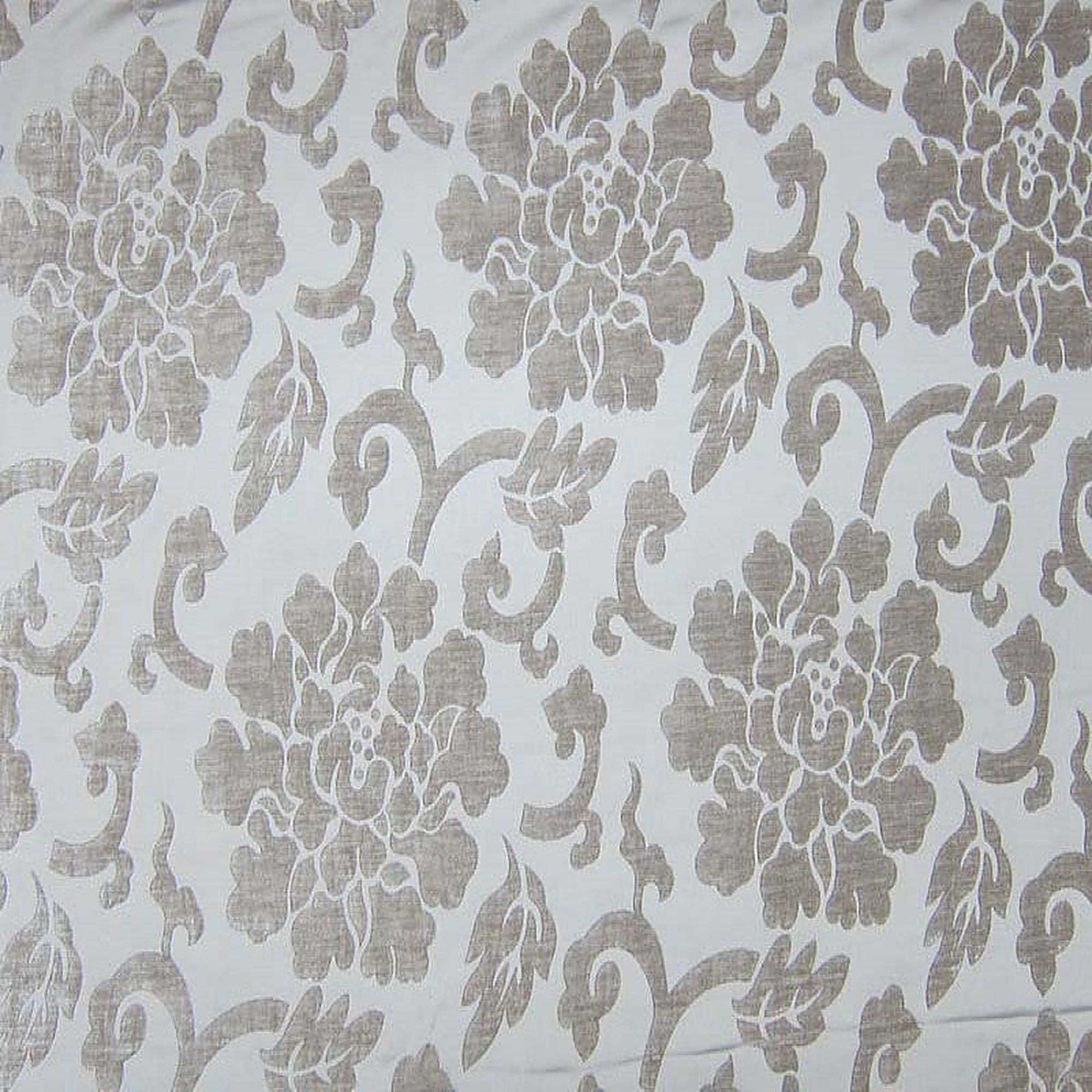 Dillards Fabric in color Beige is a Floral Chenille Fabric pattern good for Drapery & Curtain Fabric and Upholstery Fabric