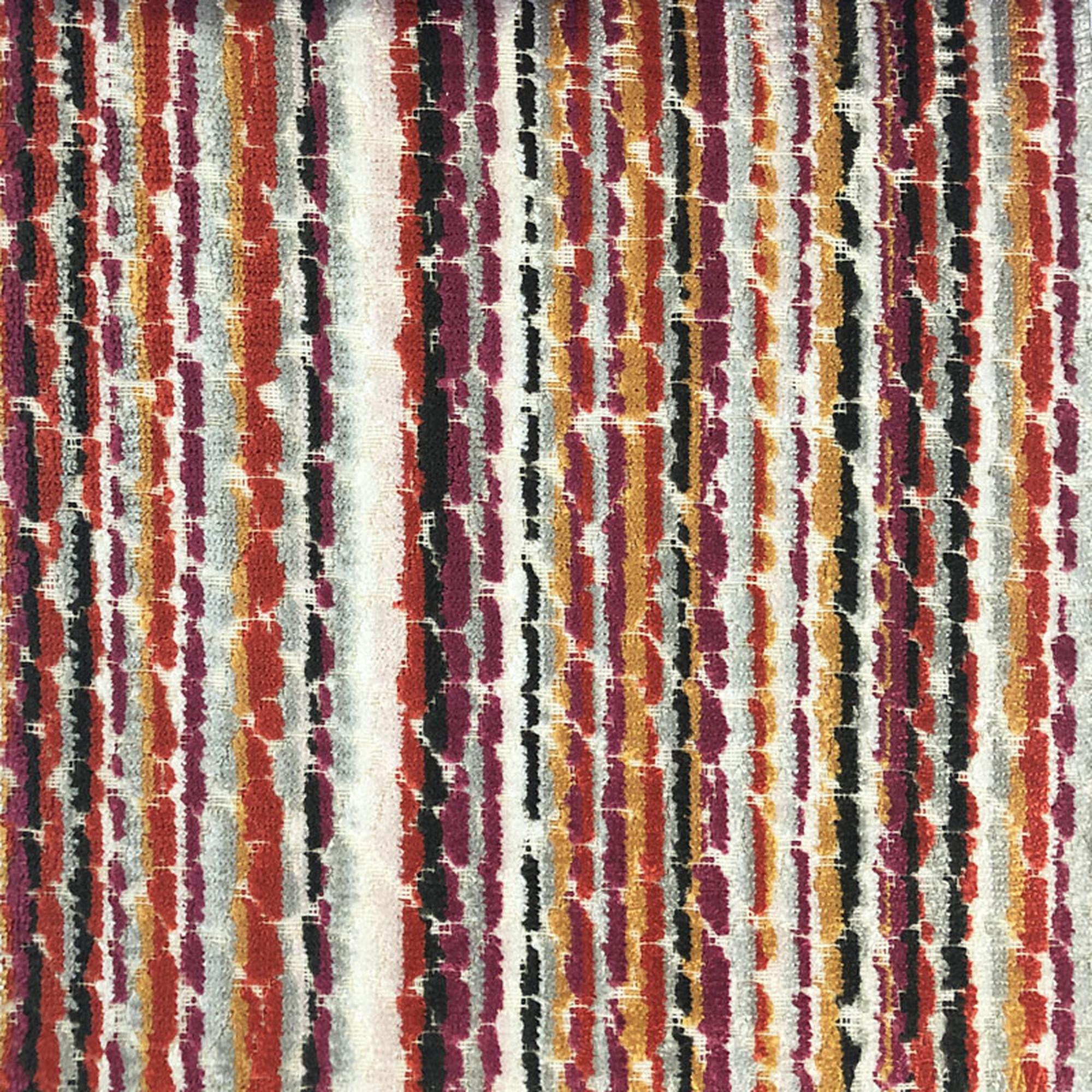 Dion fabric in color Turquoise showcasing fabric striped multicolored cut velvet upholstery fabric.