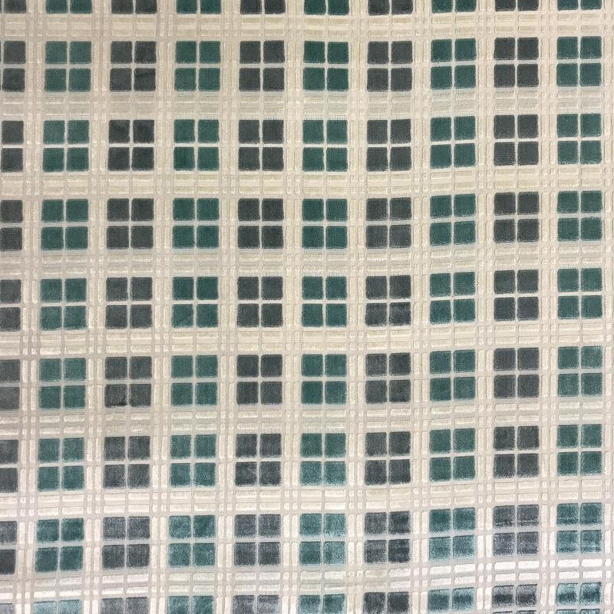 Domino fabric in color Spa showcasing fabric square cut velvet upholstery fabric.