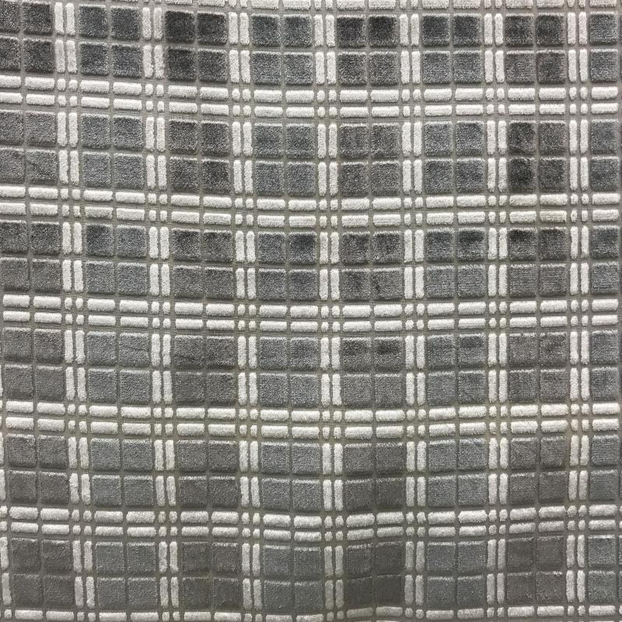 Domino fabric in color Gray showcasing fabric square cut velvet upholstery fabric.