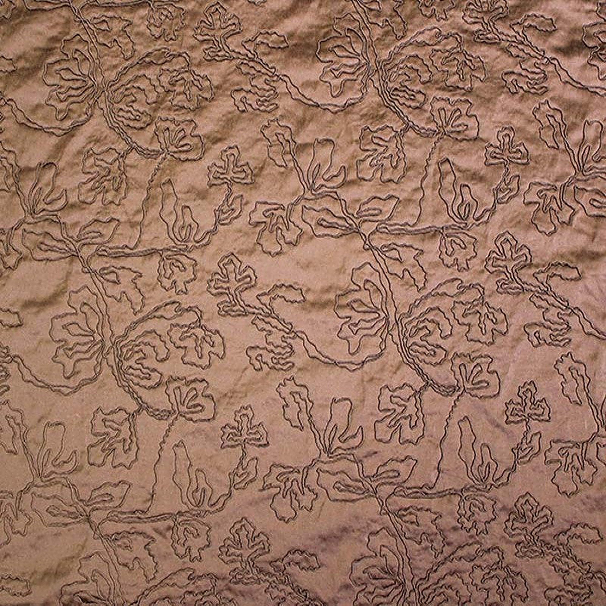 Dorsey Fabric in color Bronze is a Abstract Floral Embroidered Fabric pattern good for Drapery & Curtain Fabric