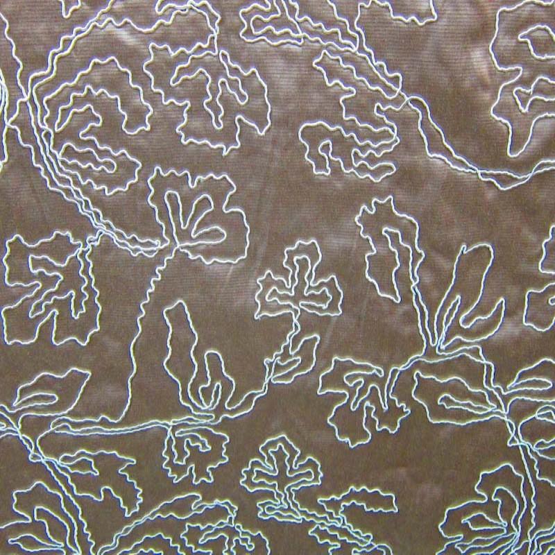 Dorsey Fabric in color Latte is a Abstract Floral Embroidered Fabric pattern good for Drapery & Curtain Fabric