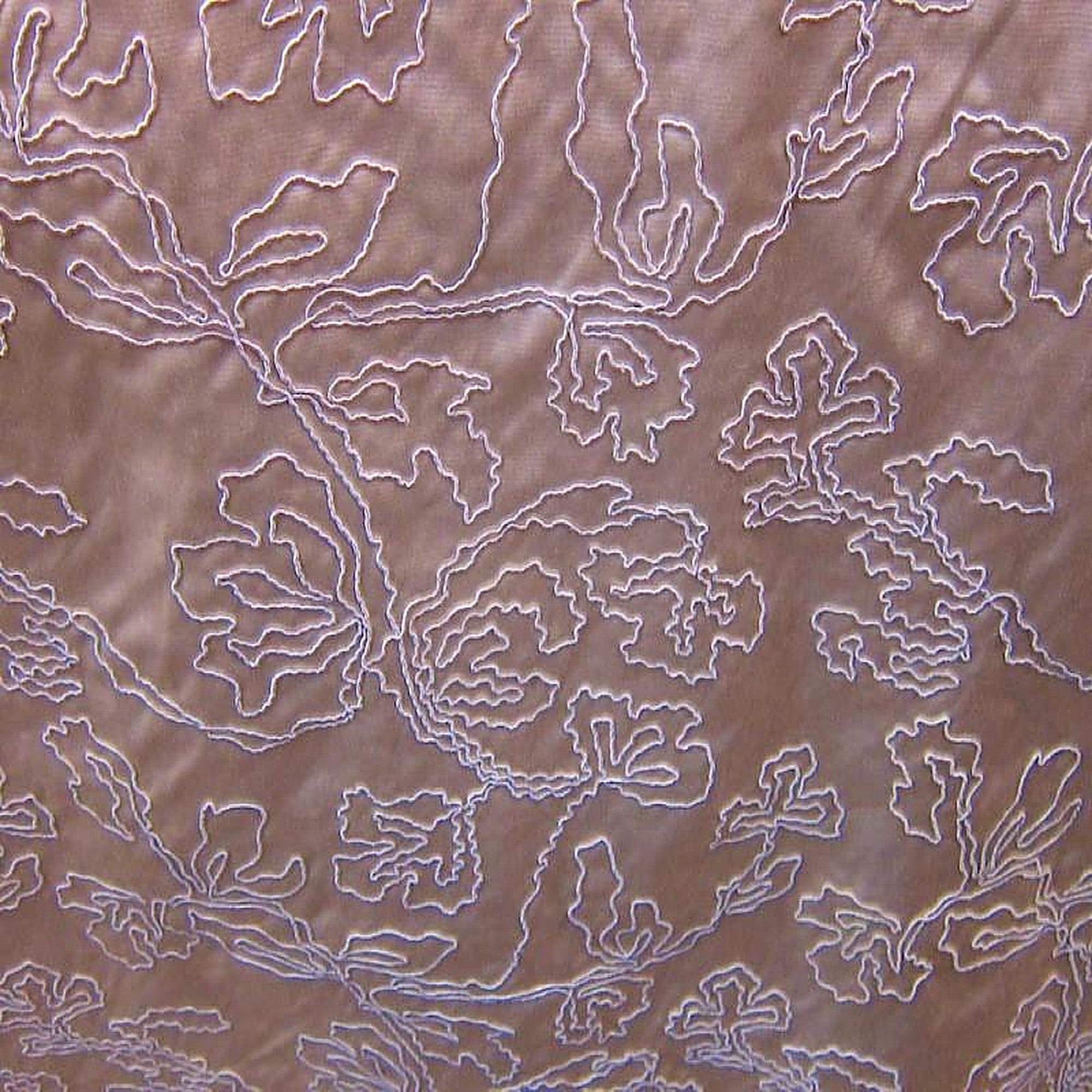 Dorsey Fabric in color Caramel is a Abstract Floral Embroidered Fabric pattern good for Drapery & Curtain Fabric