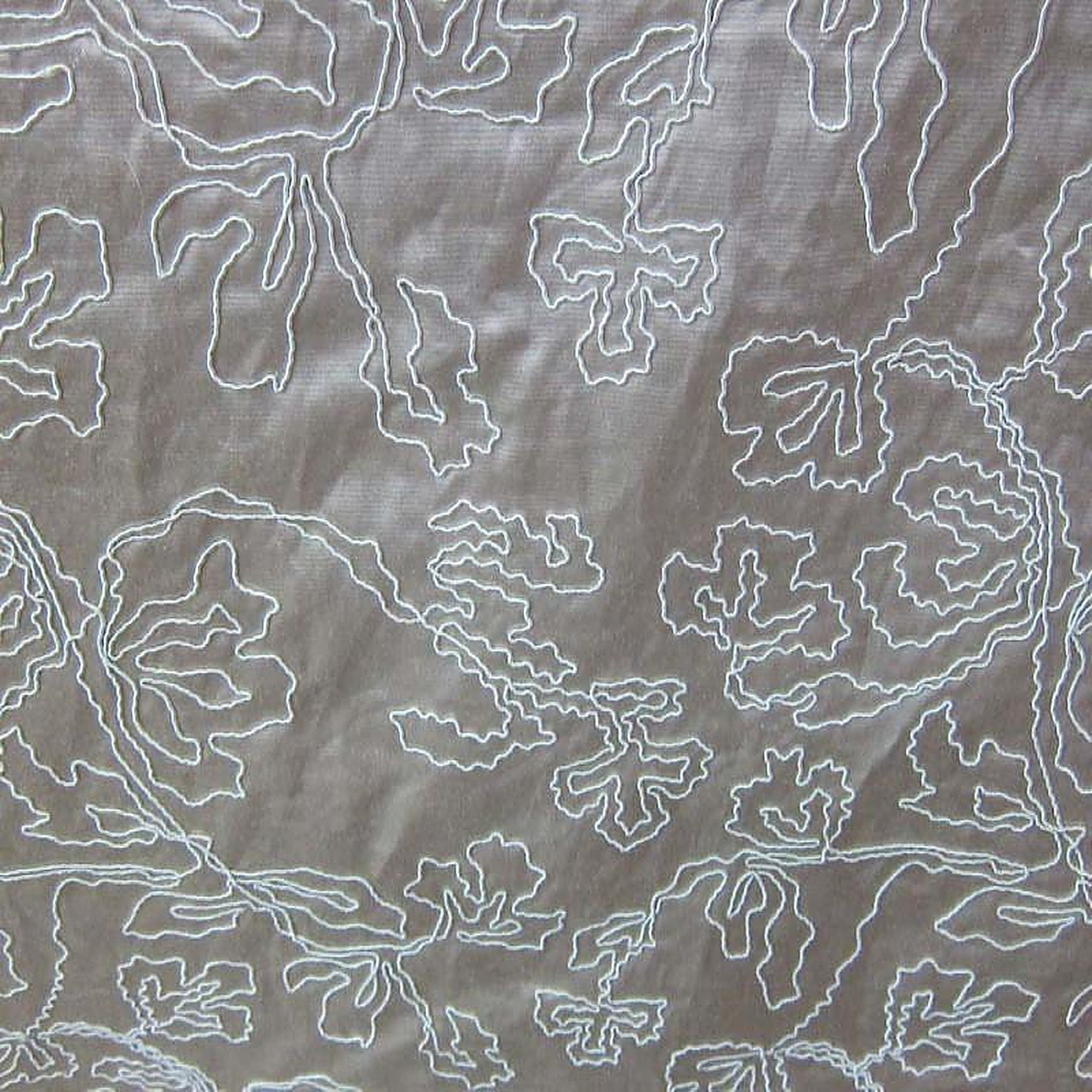 Dorsey Fabric in color Sand is a Abstract Floral Embroidered Fabric pattern good for Drapery & Curtain Fabric