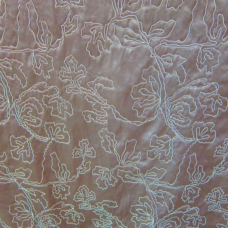 Dorsey Fabric in color Straw is a Abstract Floral Embroidered Fabric pattern good for Drapery & Curtain Fabric