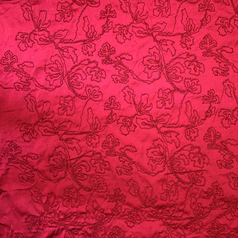 Dorsey Fabric in color Red is a Abstract Floral Embroidered Fabric pattern good for Drapery & Curtain Fabric