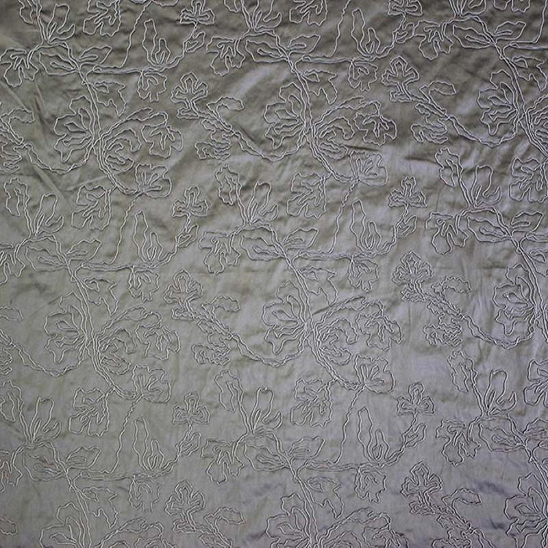 Dorsey Fabric in color Gray is a Abstract Floral Embroidered Fabric pattern good for Drapery & Curtain Fabric