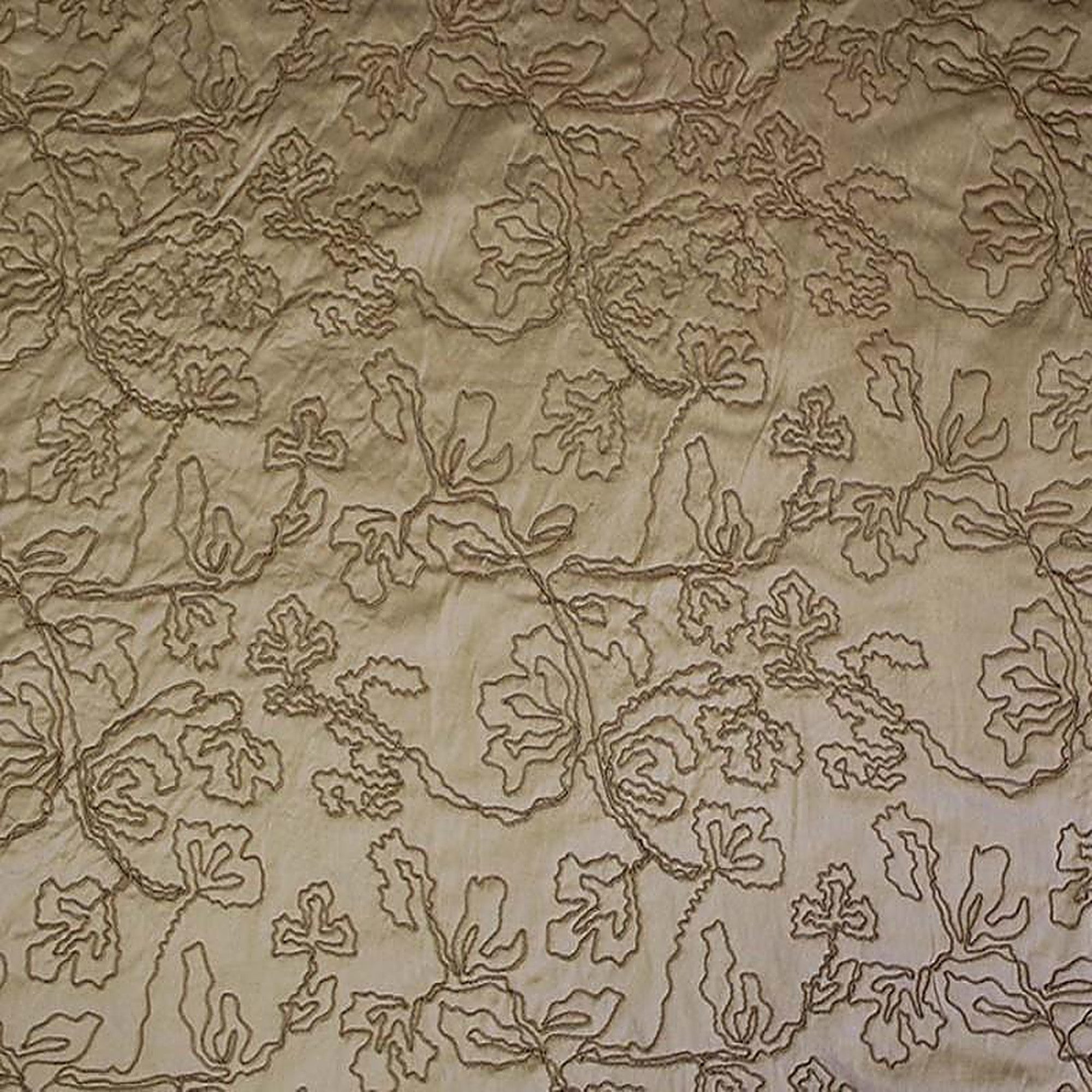 Dorsey Fabric in color Champagne is a Abstract Floral Embroidered Fabric pattern good for Drapery & Curtain Fabric