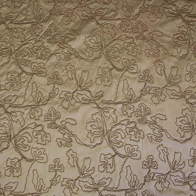 Dorsey Fabric in color Champagne is a Abstract Floral Embroidered Fabric pattern good for Drapery & Curtain Fabric