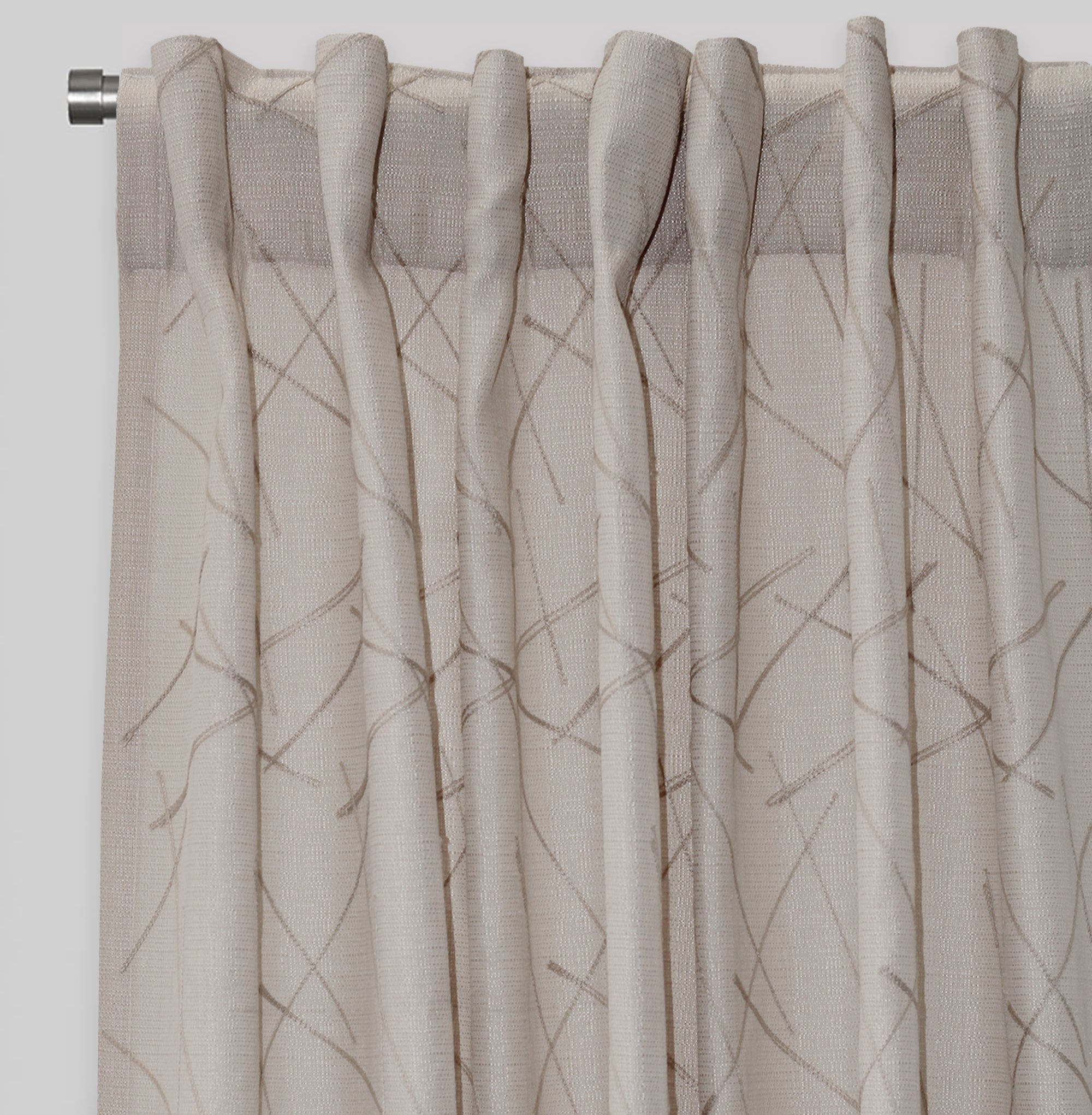 Bailey Curtain Panels | Embroidered Geometric Pattern