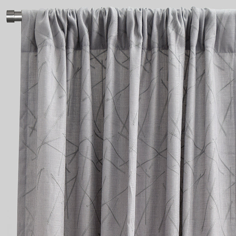 Bailey Curtain Panels | Embroidered Geometric Pattern