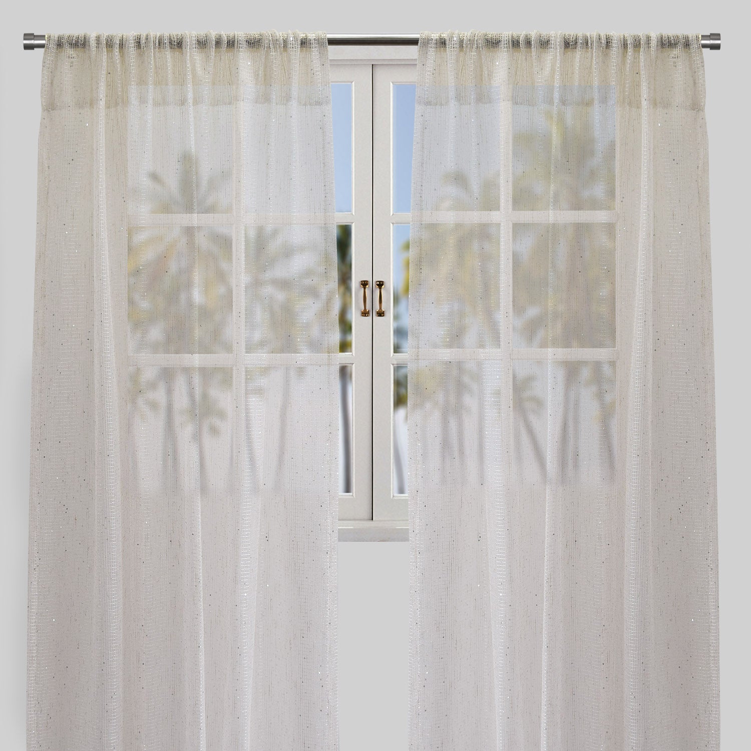 Balia Curtain Panels | Net-Like Sheer with Sequins