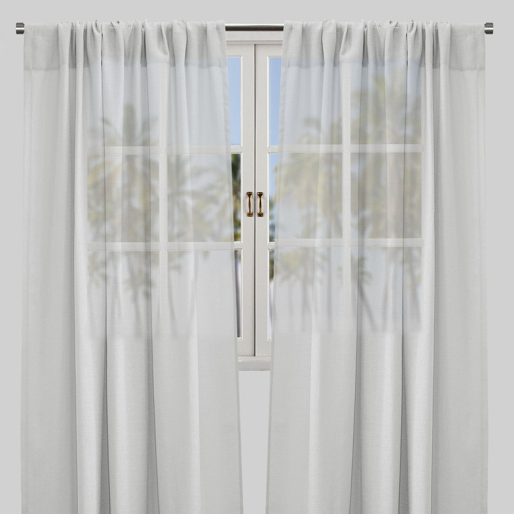 Moretti Curtain Panels | Solid Linen Look Sheer