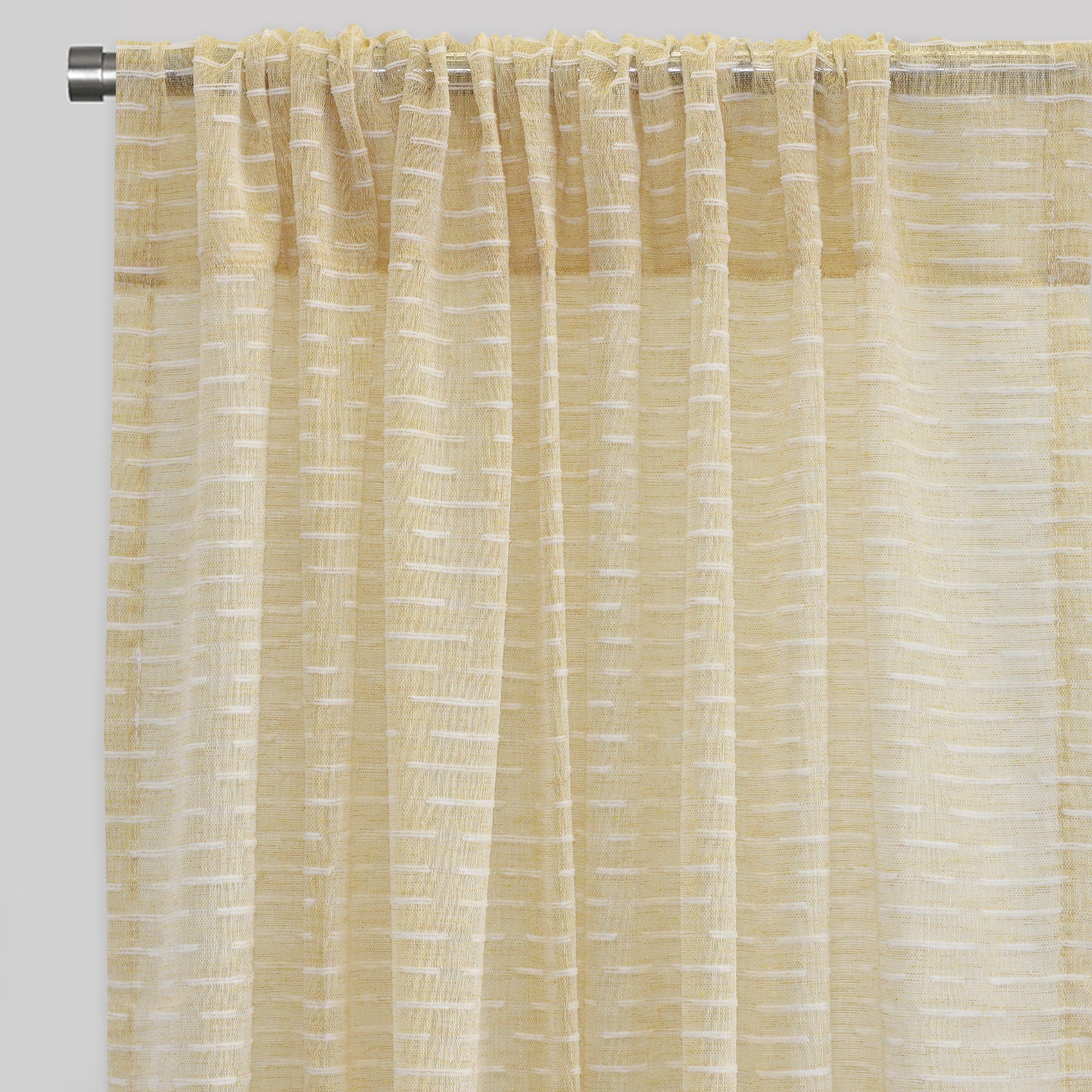 Revenue Curtain Panels | Striped Embroidered Sheer