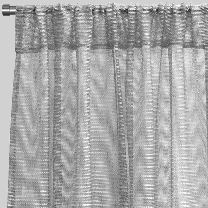 Ruby Curtain Panels | Striped Shiny Sheer