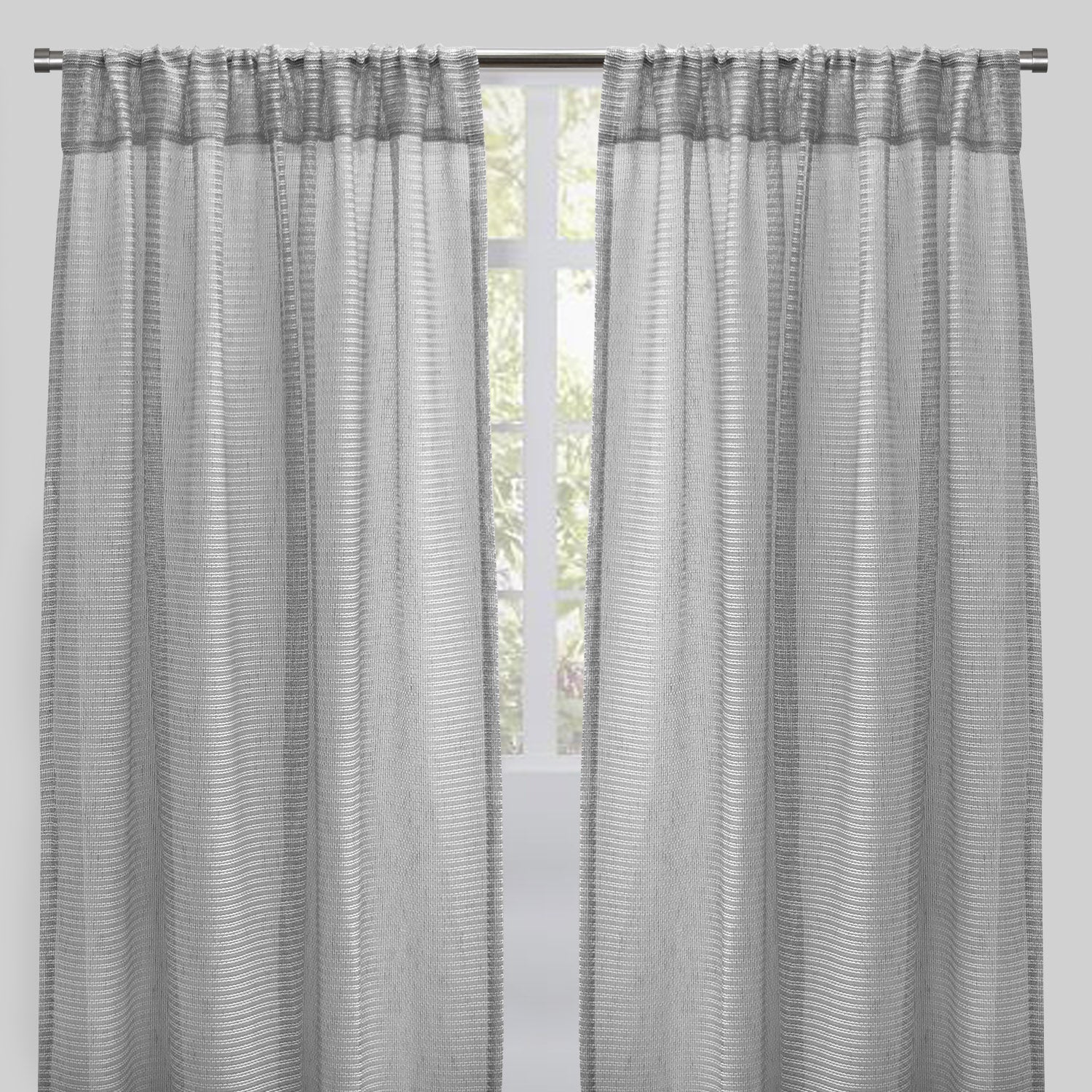 Ruby Curtain Panels | Striped Sheer