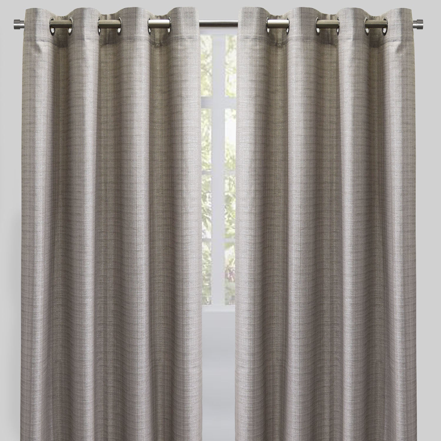 Sabrina Curtain Panels | Solid Metallic Linen