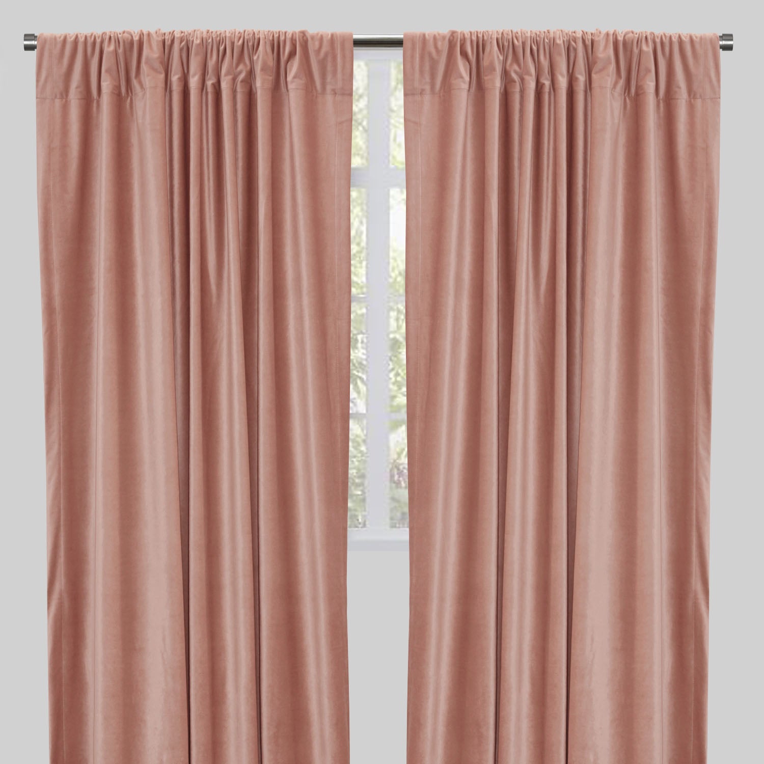 Tuscan Curtain Panels | Shiny Solid Velvet