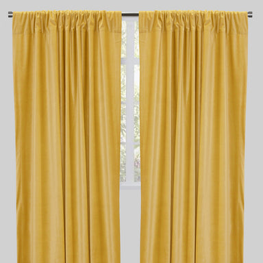 Tuscan Curtain Panels | Shiny Solid Velvet