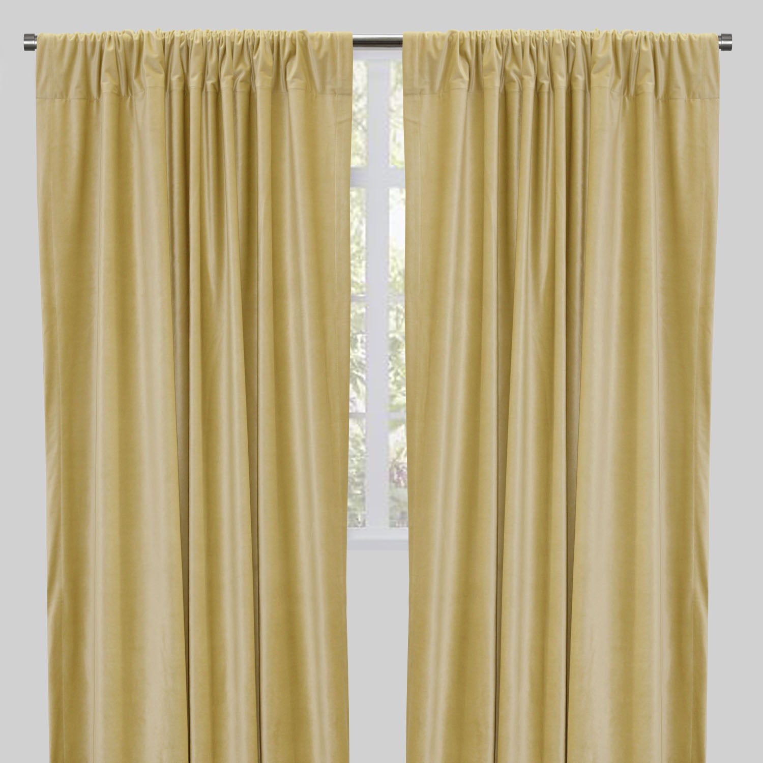 Tuscan Curtain Panels | Shiny Solid Velvet