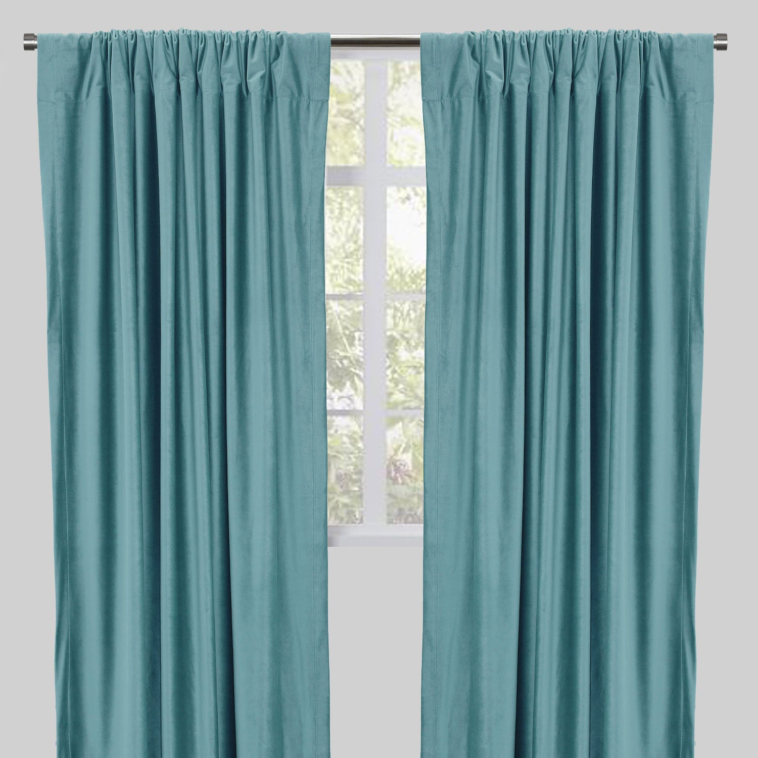 Tuscan Curtain Panels | Shiny Solid Velvet