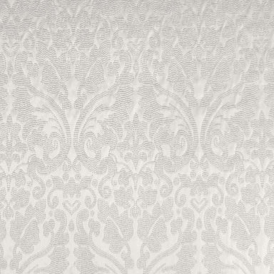 Eastern Fabric in color White is a Shiny Dotted Damask Fabric pattern good for Drapery & Curtain Fabric
